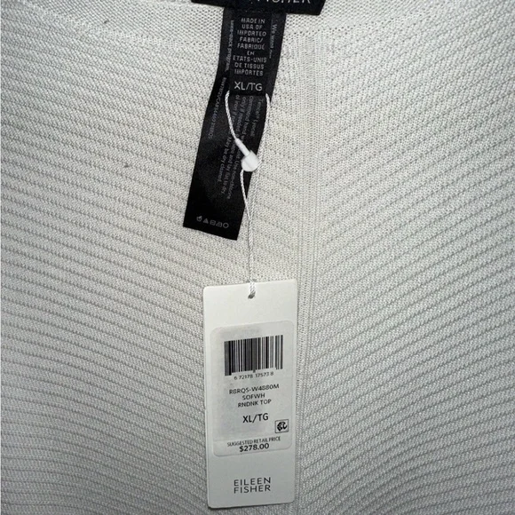 Eileen Fisher Textured White Pull Over Sweater $278 on Tag - Picture 3 of 4